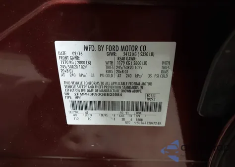 2016 Ford Edge Titanium из США, поврежденный, VIN 2FMPK3K93GBB25584